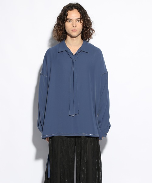 HARE（ハレ）の「シルバーパーツボウタイシャツ(HARE)（シャツ/ブラウス・メンズ・ホワイト/ブルー/ブラック・FREE）」の6枚目の写真