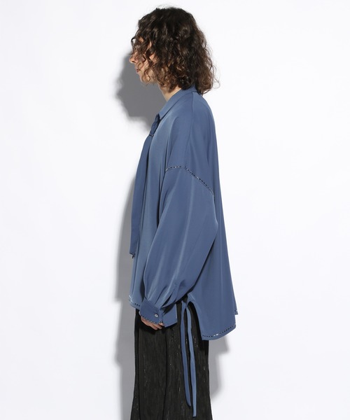 HARE（ハレ）の「シルバーパーツボウタイシャツ(HARE)（シャツ/ブラウス・メンズ・ホワイト/ブルー/ブラック・FREE）」の5枚目の写真