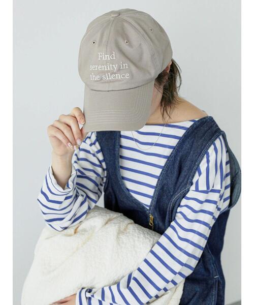 Samansa Mos2 blue（サマンサモスモスブルー）の「刺繍ロゴキャップ（ハット・レディース・ベージュ/キナリ/ブラック・F）」の4枚目の写真