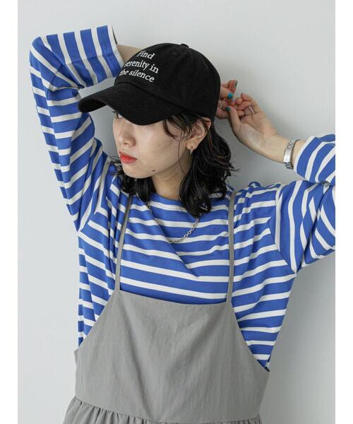 Samansa Mos2 blue（サマンサモスモスブルー）の「刺繍ロゴキャップ（ハット・レディース・ベージュ/キナリ/ブラック・F）」の5枚目の写真