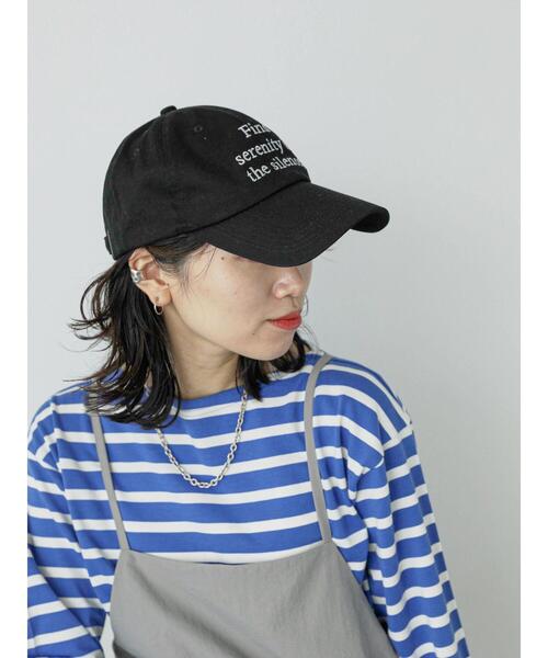 Samansa Mos2 blue（サマンサモスモスブルー）の「刺繍ロゴキャップ（ハット・レディース・ベージュ/キナリ/ブラック・F）」の6枚目の写真