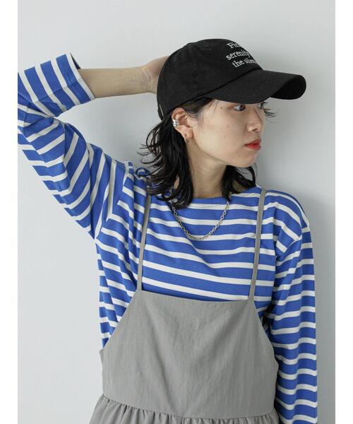 Samansa Mos2 blue（サマンサモスモスブルー）の「刺繍ロゴキャップ（ハット・レディース・ベージュ/キナリ/ブラック・F）」の7枚目の写真