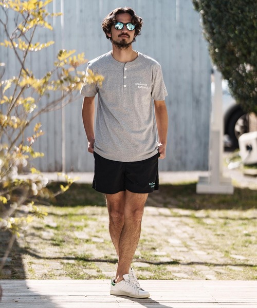 1minute 1second（ワンミニットワンセカンド）の「mt8895- cursive print henley neck cut & sewn Tシャツ（Tシャツ/カットソー・メンズ・ホワイト/ブルー系その他/トップグレー/ブラック・S/M/L/XL）」の14枚目の写真