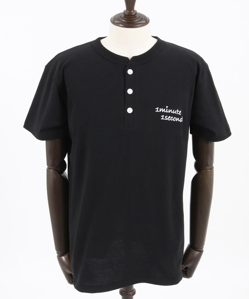 1minute 1second（ワンミニットワンセカンド）の「mt8895- cursive print henley neck cut & sewn Tシャツ（Tシャツ/カットソー・メンズ・ホワイト/ブルー系その他/トップグレー/ブラック・S/M/L/XL）」の21枚目の写真