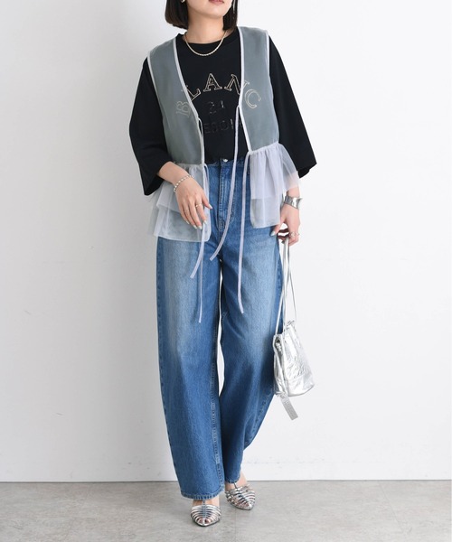 Eimee Law（エイミーロウ）の「【EC限定商品】オーガンジー×チュール2Wayジレ（シャツ/ブラウス・レディース・ライトグレー/アイボリー/ブラック・38）」の20枚目の写真