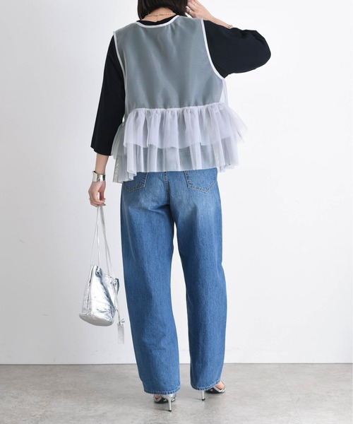 Eimee Law（エイミーロウ）の「【EC限定商品】オーガンジー×チュール2Wayジレ（シャツ/ブラウス・レディース・ライトグレー/アイボリー/ブラック・38）」の22枚目の写真