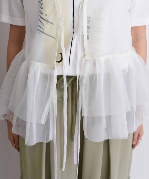 Eimee Law（エイミーロウ）の「【EC限定商品】オーガンジー×チュール2Wayジレ（シャツ/ブラウス・レディース・ライトグレー/アイボリー/ブラック・38）」の16枚目の写真