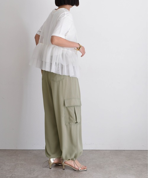 Eimee Law（エイミーロウ）の「【EC限定商品】オーガンジー×チュール2Wayジレ（シャツ/ブラウス・レディース・ライトグレー/アイボリー/ブラック・38）」の7枚目の写真