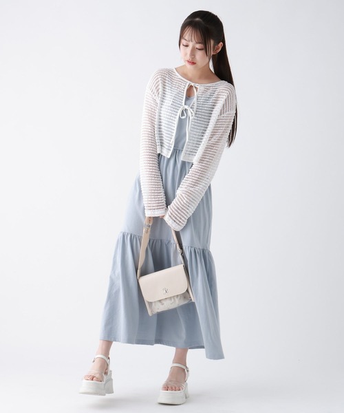 repipi armario（レピピ アルマリオ）の「☆セットアイテム☆2WAYリボンカーデ付きワンピース（ワンピース・キッズ・パープル/サックスブルー/グレー・LARGE/MEDIUM/SMALL）」の5枚目の写真