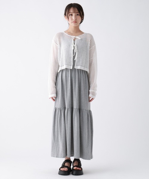 repipi armario（レピピ アルマリオ）の「☆セットアイテム☆2WAYリボンカーデ付きワンピース（ワンピース・キッズ・パープル/サックスブルー/グレー・LARGE/MEDIUM/SMALL）」の14枚目の写真