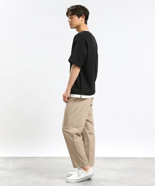 GLOBAL WORK Smile Seed Store（グローバルワーク スマイルシードストア）の「ダブルフェイスボートネックTシャツ半袖/984201（Tシャツ/カットソー・メンズ・グレイッシュベージュ/ブラック/ネイビー・SMALL/LARGE/MEDIUM/X-LARGE）」の5枚目の写真