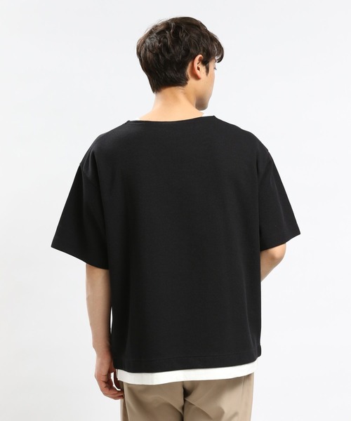 GLOBAL WORK Smile Seed Store（グローバルワーク スマイルシードストア）の「ダブルフェイスボートネックTシャツ半袖/984201（Tシャツ/カットソー・メンズ・グレイッシュベージュ/ブラック/ネイビー・SMALL/LARGE/MEDIUM/X-LARGE）」の11枚目の写真