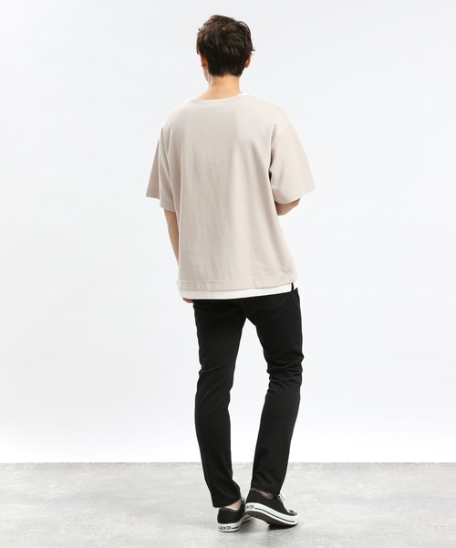 GLOBAL WORK Smile Seed Store（グローバルワーク スマイルシードストア）の「ダブルフェイスボートネックTシャツ半袖/984201（Tシャツ/カットソー・メンズ・グレイッシュベージュ/ブラック/ネイビー・SMALL/LARGE/MEDIUM/X-LARGE）」の15枚目の写真