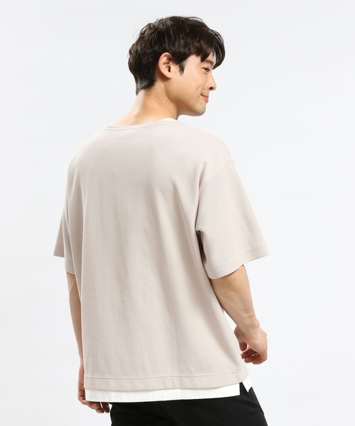 GLOBAL WORK Smile Seed Store（グローバルワーク スマイルシードストア）の「ダブルフェイスボートネックTシャツ半袖/984201（Tシャツ/カットソー・メンズ・グレイッシュベージュ/ブラック/ネイビー・SMALL/LARGE/MEDIUM/X-LARGE）」の17枚目の写真