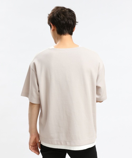 GLOBAL WORK Smile Seed Store（グローバルワーク スマイルシードストア）の「ダブルフェイスボートネックTシャツ半袖/984201（Tシャツ/カットソー・メンズ・グレイッシュベージュ/ブラック/ネイビー・SMALL/LARGE/MEDIUM/X-LARGE）」の18枚目の写真