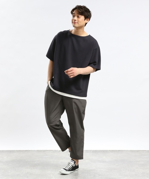 GLOBAL WORK Smile Seed Store（グローバルワーク スマイルシードストア）の「ダブルフェイスボートネックTシャツ半袖/984201（Tシャツ/カットソー・メンズ・グレイッシュベージュ/ブラック/ネイビー・SMALL/LARGE/MEDIUM/X-LARGE）」の20枚目の写真