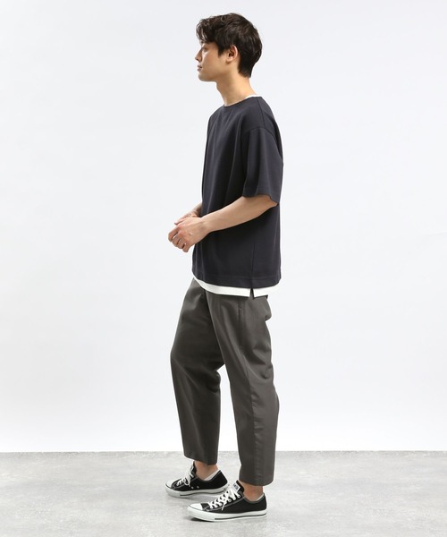 GLOBAL WORK Smile Seed Store（グローバルワーク スマイルシードストア）の「ダブルフェイスボートネックTシャツ半袖/984201（Tシャツ/カットソー・メンズ・グレイッシュベージュ/ブラック/ネイビー・SMALL/LARGE/MEDIUM/X-LARGE）」の21枚目の写真