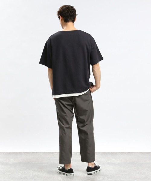 GLOBAL WORK Smile Seed Store（グローバルワーク スマイルシードストア）の「ダブルフェイスボートネックTシャツ半袖/984201（Tシャツ/カットソー・メンズ・グレイッシュベージュ/ブラック/ネイビー・SMALL/LARGE/MEDIUM/X-LARGE）」の22枚目の写真