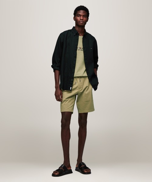 TOMMY HILFIGER(トミーヒルフィガー)の「プレミアムリネンボタンダウンシャツ(シャツ/ブラウス・メンズ・ベージュ/ブラック/ネイビー/ホワイト/カーキ/オレンジ/ネイビー系/ベージュ系・LARGE/MEDIUM/SMALL/X-LARGE)」の9枚目の写真