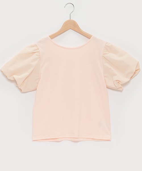 petit main LIEN(プティマインリアン)の「【LADIES】バルーン袖カットTee(Tシャツ/カットソー・レディース・ライトピンク/オフホワイト/ブラック・FREE)」の1枚目の写真