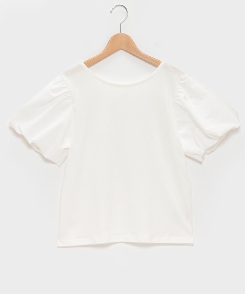petit main LIEN(プティマインリアン)の「【LADIES】バルーン袖カットTee(Tシャツ/カットソー・レディース・ライトピンク/オフホワイト/ブラック・FREE)」の2枚目の写真