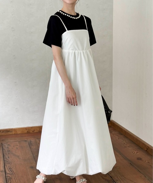 Per sist ence（パーシエンス）の「ブロードバルーンキャミワンピース（ワンピース・レディース・オフホワイト/ブルー/ブラック・FREE）」の2枚目の写真