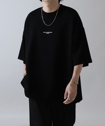 ドレープとろみ ビッグシルエット ワンポイント / フォトフロントプリント / フォトバックプリント オーバーサイズ ポンチ半袖Tシャツ カットソー【Confirm】