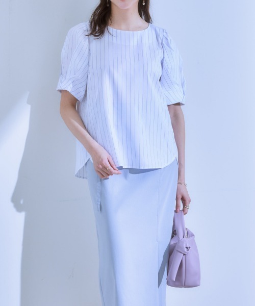 7days Life Styling(セブンデイズライフスタイリング)の「綿ブロード袖タックブラウス(シャツ/ブラウス・レディース・ホワイト系/サックスブルー系・L/M/LL)」の19枚目の写真