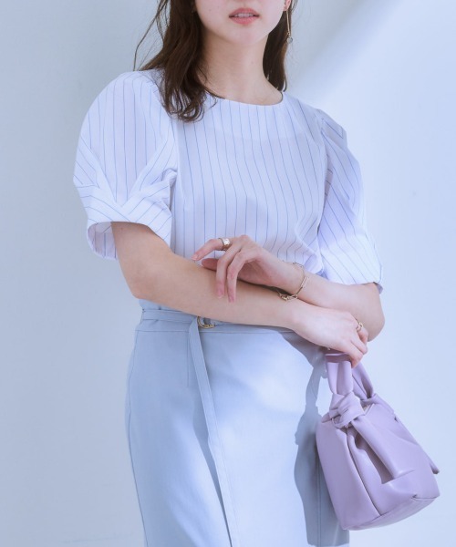 7days Life Styling(セブンデイズライフスタイリング)の「綿ブロード袖タックブラウス(シャツ/ブラウス・レディース・ホワイト系/サックスブルー系・L/M/LL)」の15枚目の写真
