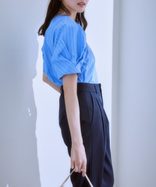 7days Life Styling(セブンデイズライフスタイリング)の「綿ブロード袖タックブラウス(シャツ/ブラウス・レディース・ホワイト系/サックスブルー系・L/M/LL)」の8枚目の写真