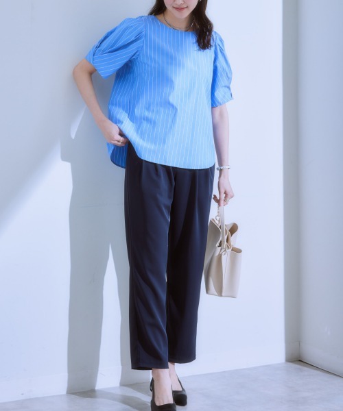 7days Life Styling(セブンデイズライフスタイリング)の「綿ブロード袖タックブラウス(シャツ/ブラウス・レディース・ホワイト系/サックスブルー系・L/M/LL)」の10枚目の写真