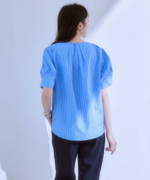 7days Life Styling(セブンデイズライフスタイリング)の「綿ブロード袖タックブラウス(シャツ/ブラウス・レディース・ホワイト系/サックスブルー系・L/M/LL)」の13枚目の写真