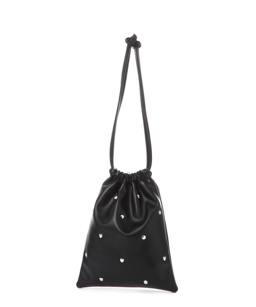 LAKOLE（ラコレ）の「2WAYスタッズ巾着ショルダーバッグ / 116063（ショルダーバッグ・レディース・ブラック/アイボリー・FREE）」の5枚目の写真