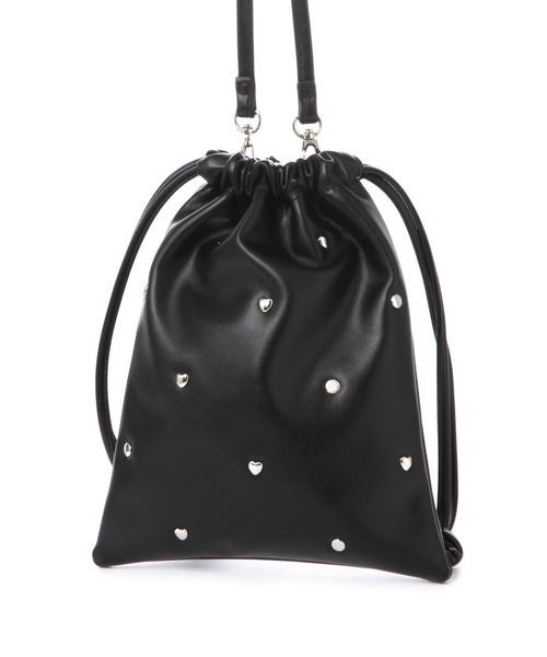 LAKOLE（ラコレ）の「2WAYスタッズ巾着ショルダーバッグ / 116063（ショルダーバッグ・レディース・ブラック/アイボリー・FREE）」の8枚目の写真