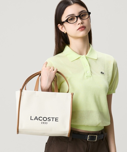 LACOSTE(ラコステ)の「ヘリテージキャンバス コットンキャンバストート 2WAY ショルダーバッグ(トートバッグ・レディース・ナチュラル/ブラック/ブラック×ホワイト・FREE)」の22枚目の写真