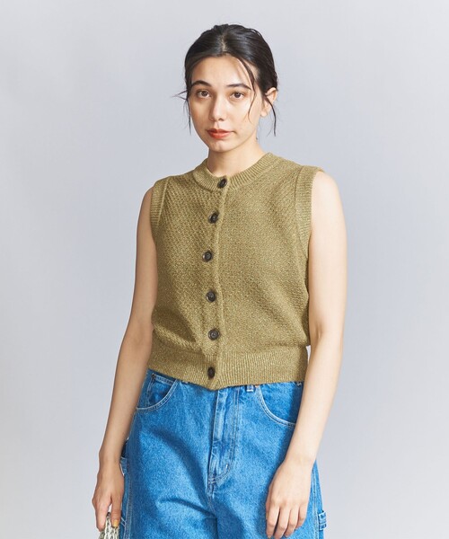 BEAUTY&YOUTH UNITED ARROWS(ビューティーアンドユースユナイテッドアローズ)の「フロントボタン ラメニット ベスト/オリーブ(ベスト・レディース・オリーブ・FREE)」の5枚目の写真