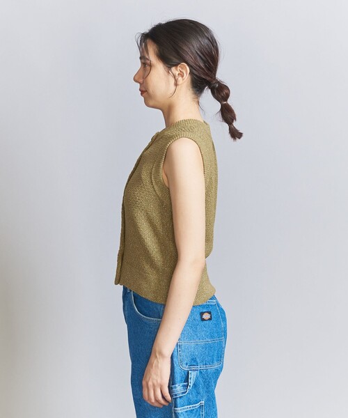 BEAUTY&YOUTH UNITED ARROWS(ビューティーアンドユースユナイテッドアローズ)の「フロントボタン ラメニット ベスト/オリーブ(ベスト・レディース・オリーブ・FREE)」の9枚目の写真