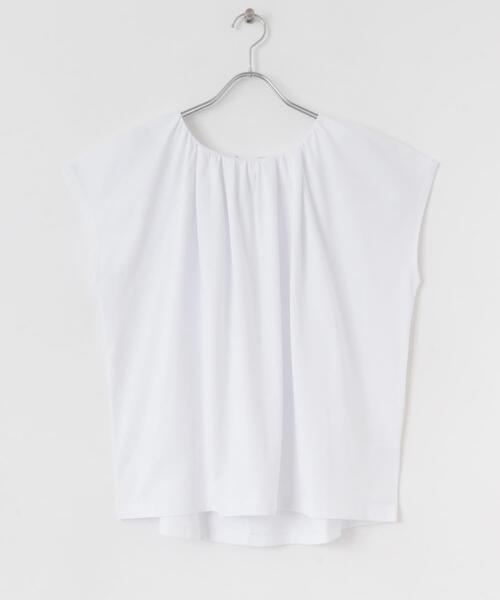SENSE OF PLACE by URBAN RESEARCH(センスオブプレイスバイアーバンリサーチ)の「クールタッチフレンチスリーブタックブラウスTシャツ(Tシャツ/カットソー・レディース・ブラック/オフホワイト/オレンジ・ONE)」の13枚目の写真