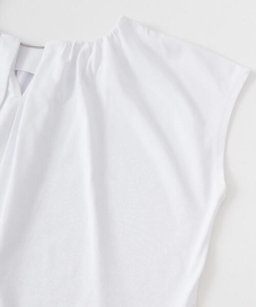 SENSE OF PLACE by URBAN RESEARCH(センスオブプレイスバイアーバンリサーチ)の「クールタッチフレンチスリーブタックブラウスTシャツ(Tシャツ/カットソー・レディース・ブラック/オフホワイト/オレンジ・ONE)」の14枚目の写真