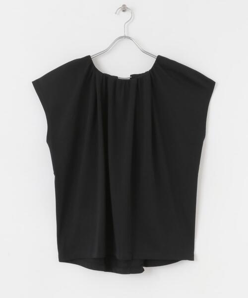 SENSE OF PLACE by URBAN RESEARCH(センスオブプレイスバイアーバンリサーチ)の「クールタッチフレンチスリーブタックブラウスTシャツ(Tシャツ/カットソー・レディース・ブラック/オフホワイト/オレンジ・ONE)」の21枚目の写真