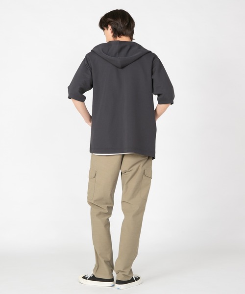 LB/S (エルビーエス)の「【KAITEKI+/カイテキ】快適 吸水速乾 ドライタッチ イージーケア ストレッチ ドライリップル 5分袖 フルジップパーカー(パーカー・メンズ・ライトグレー/ブラック/ネイビー・LARGE/X-LARGE/MEDIUM)」の13枚目の写真