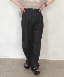 apres jour | タックワイドデニムパンツ【ZOZOTOWN限定アイテム】(デニムパンツ)