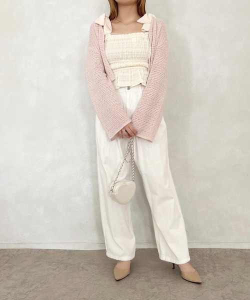 apres jour（アプレジュール）の「タックワイドデニムパンツ【ZOZOTOWN限定アイテム】（デニムパンツ・レディース・インディゴブルー/ブルー/ブルー系その他/ブラック系その他/ブラック/ライトブルー/オフホワイト・MEDIUM/LARGE/X-LARGE/SMALL）」の13枚目の写真
