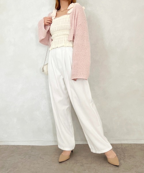 apres jour（アプレジュール）の「タックワイドデニムパンツ【ZOZOTOWN限定アイテム】（デニムパンツ・レディース・インディゴブルー/ブルー/ブルー系その他/ブラック系その他/ブラック/ライトブルー/オフホワイト・MEDIUM/LARGE/X-LARGE/SMALL）」の15枚目の写真