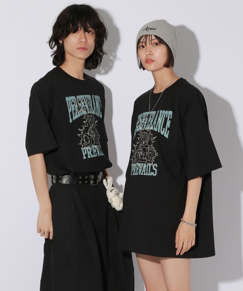 Anui（アニュイ）の「【UNISEX/2サイズ展開】GRMベアーサンダーTシャツ（Tシャツ/カットソー・レディース・オートミール/ブラック/オフホワイト・MEDIUM/LARGE）」の2枚目の写真