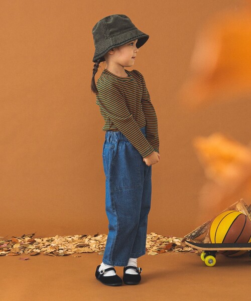 B:MING by BEAMS（ビーミングバイビームス）の「テレコ ボーダー パフスリーブ プルオーバー（100～140cm）（Tシャツ/カットソー・キッズ・グリーン/レッド系その他2・100/110/120/130/140）」の8枚目の写真