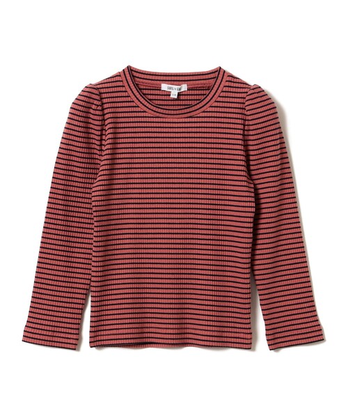 B:MING by BEAMS（ビーミングバイビームス）の「テレコ ボーダー パフスリーブ プルオーバー（100～140cm）（Tシャツ/カットソー・キッズ・グリーン/レッド系その他2・100/110/120/130/140）」の9枚目の写真