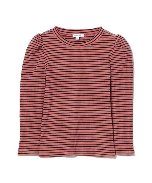 B:MING by BEAMS（ビーミングバイビームス）の「テレコ ボーダー パフスリーブ プルオーバー（100～140cm）（Tシャツ/カットソー・キッズ・グリーン/レッド系その他2・100/110/120/130/140）」の17枚目の写真