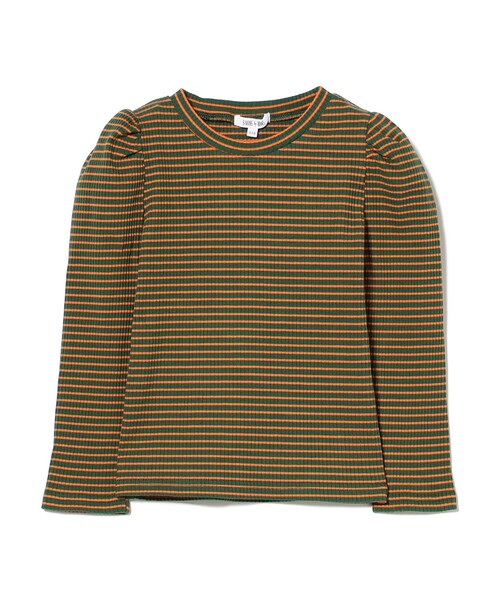 B:MING by BEAMS（ビーミングバイビームス）の「テレコ ボーダー パフスリーブ プルオーバー（100～140cm）（Tシャツ/カットソー・キッズ・グリーン/レッド系その他2・100/110/120/130/140）」の22枚目の写真