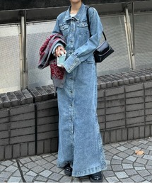Ameri | I LINE DENIM SHIRT DRESS(ワンピース)